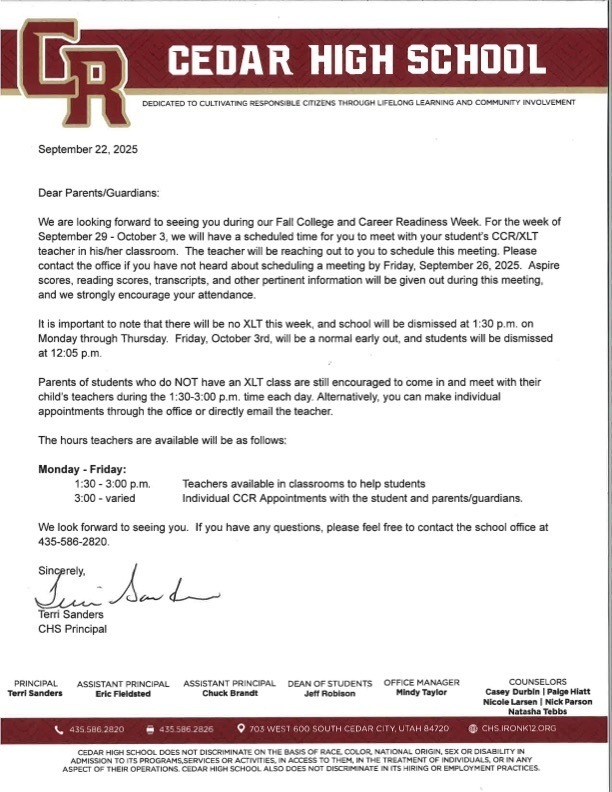 CCR Letter Sanders