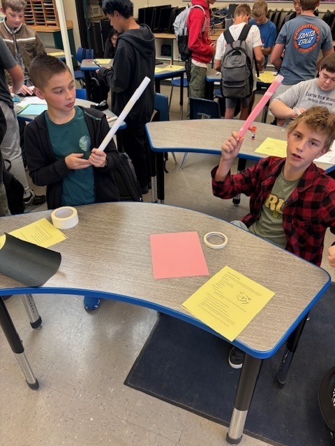 students preparing for rocket launch in Exploring Tech