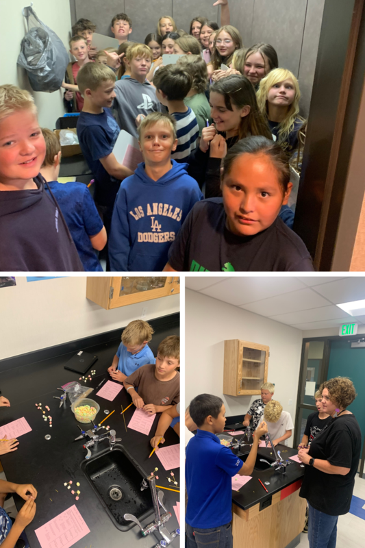 picture of 6th graders learning about atoms and molecules