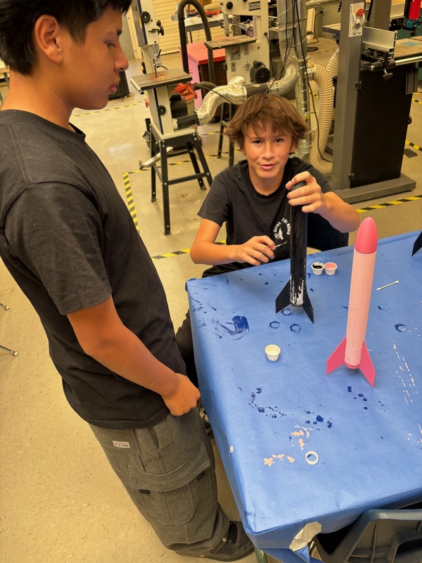 Students Building Model Rockets