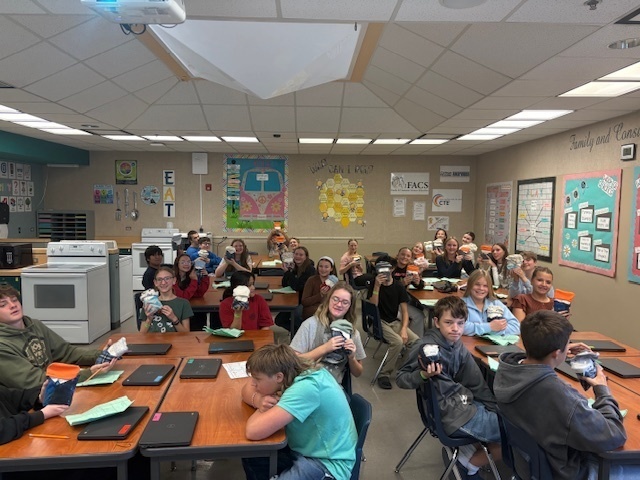 students in FACS with Flour Babies