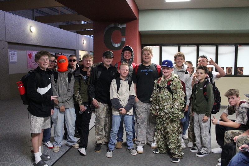 students wearing camo
