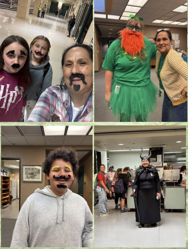 students and principals dressed up for Spirit Week
