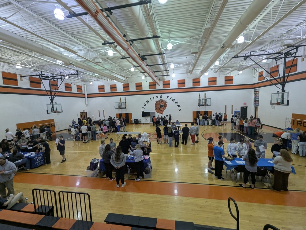 Pictured: Ironton Middle School students in the gym enjoying Career Day