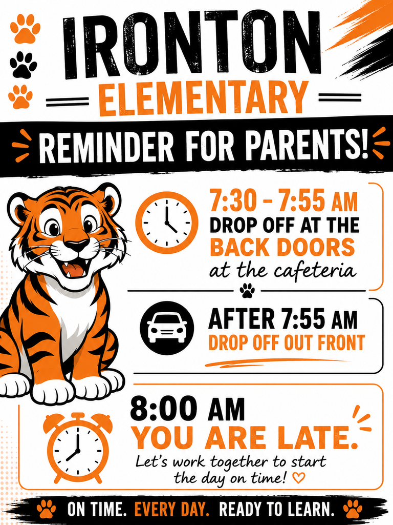 Ironton Elementary reminder for parents