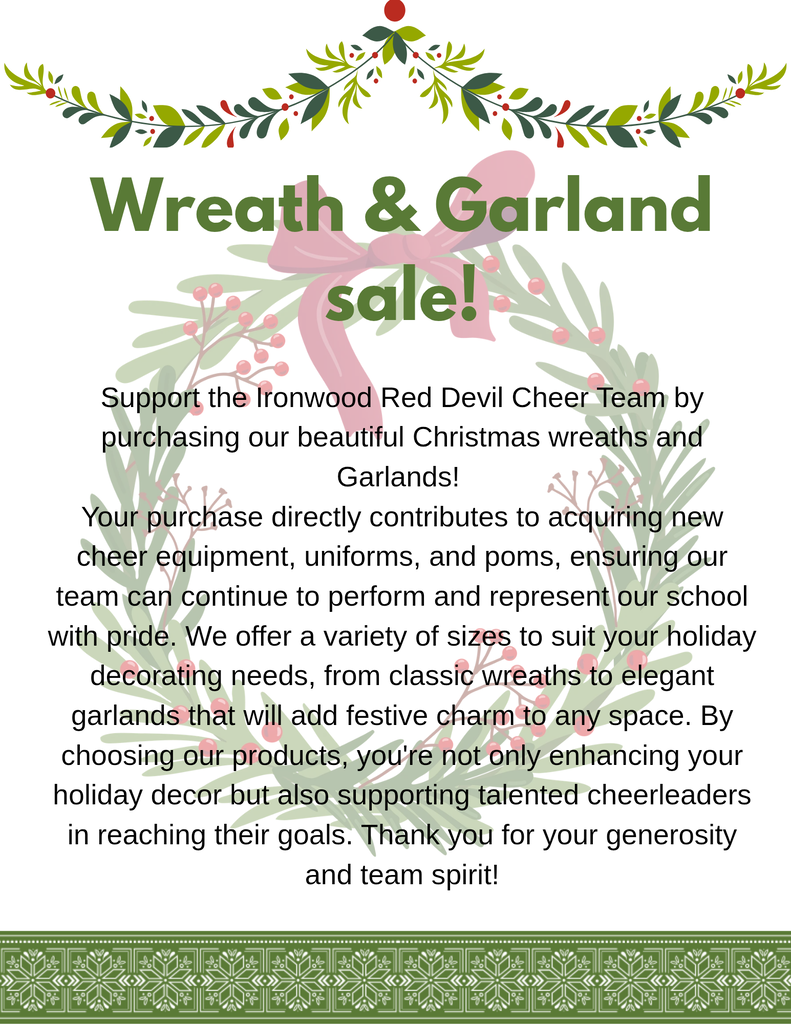 Ironwood High School Fall Cheer Fundraiser 2026 Information Graphic