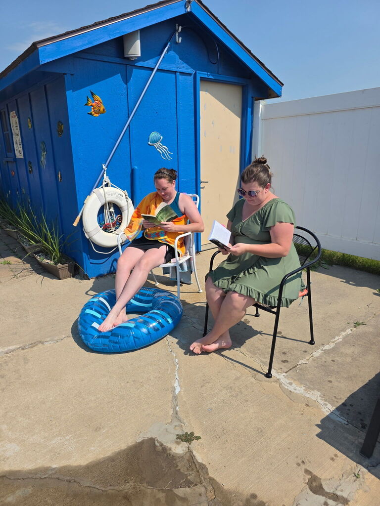 Reading at the pool