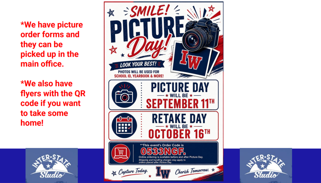 Picture Day will be September 11 at IWHS