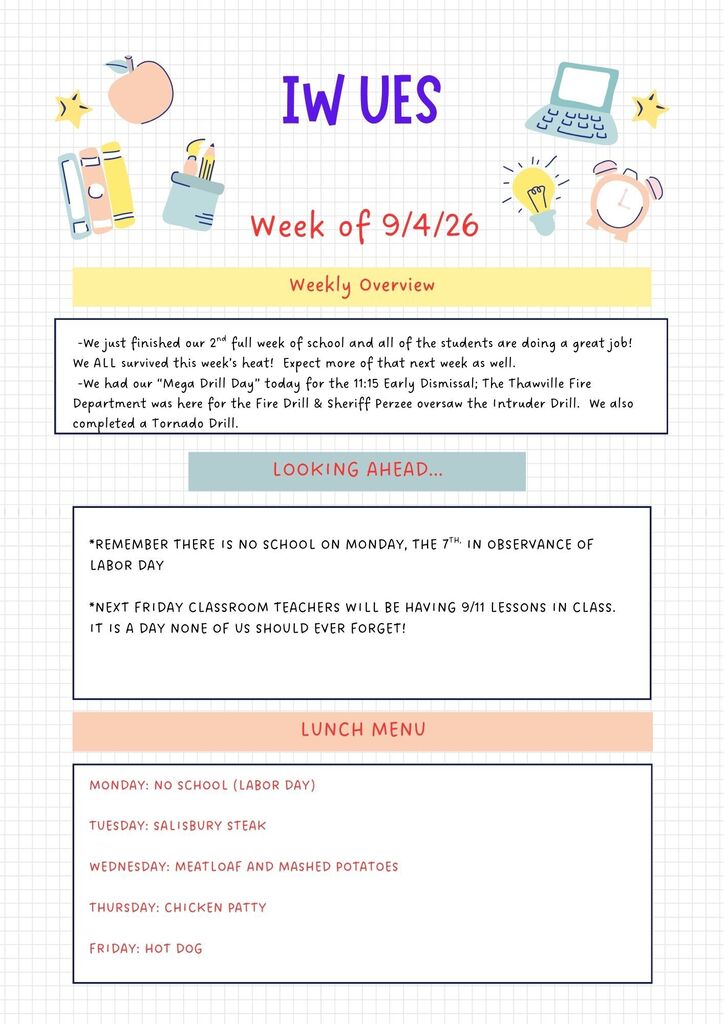 UES Weekly Newsletter
