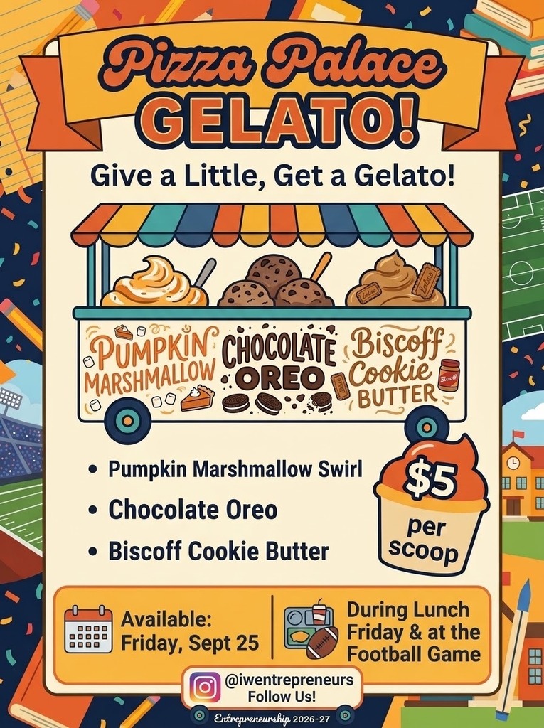 Pizza Palace Gelato for sale this Friday!