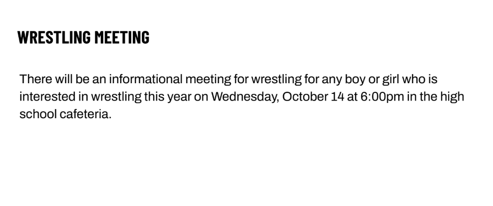 Wresting Meeting