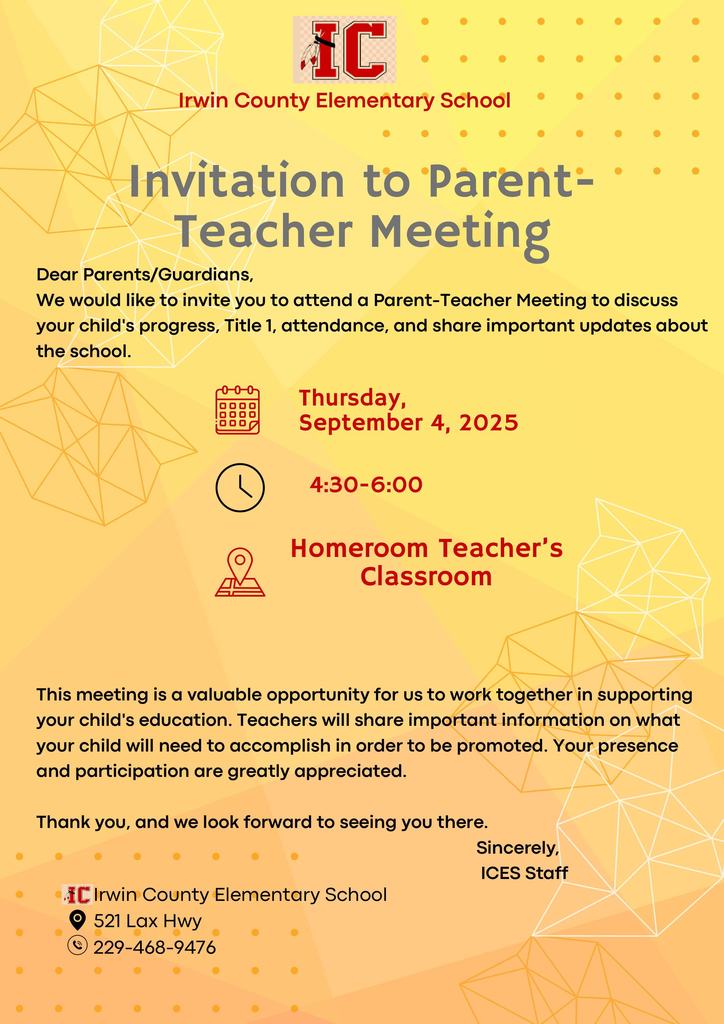ICES parent meeting invitation