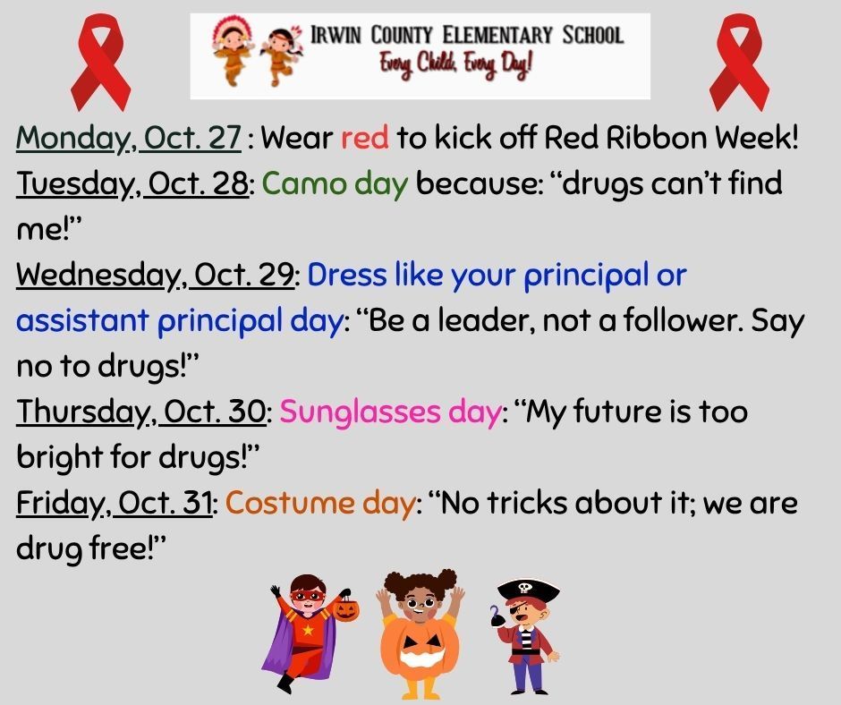 ICES Red Ribbon Week Dress Up Days 2025
