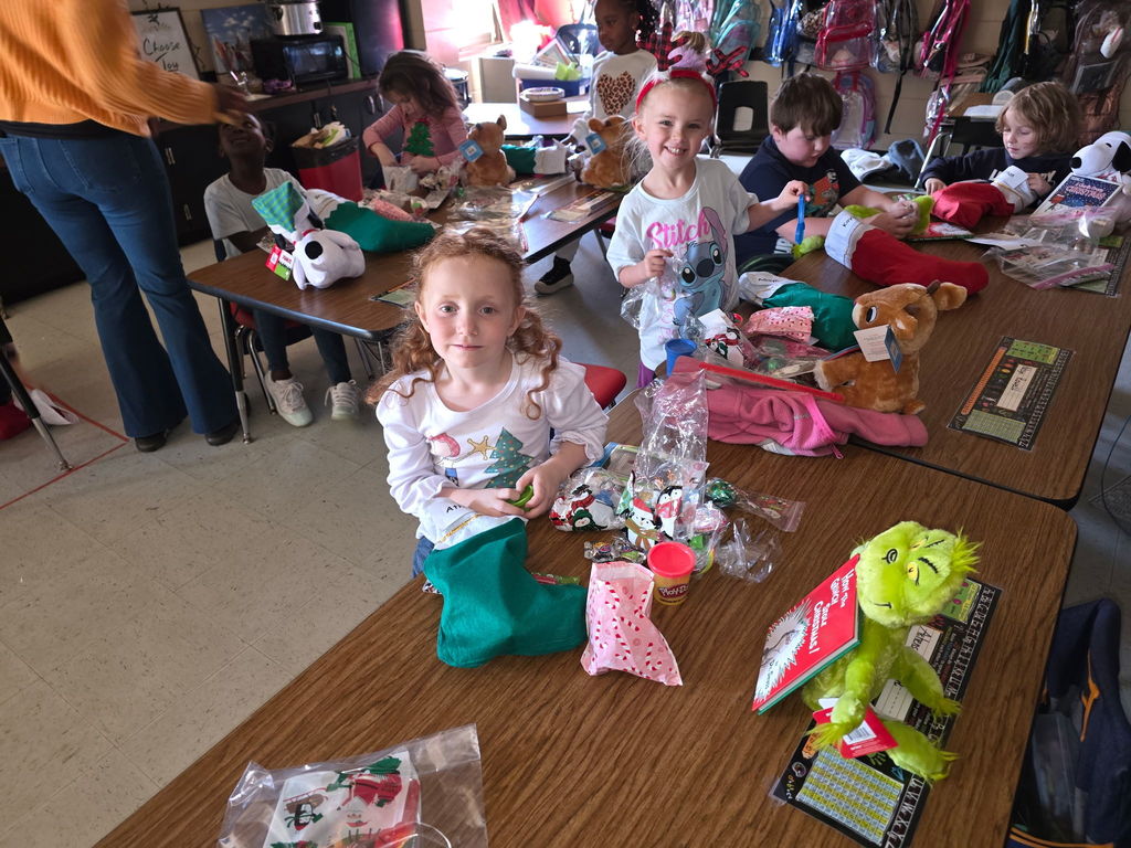 Mrs. Ariel Roberts' class receives books and toys for Christmas
