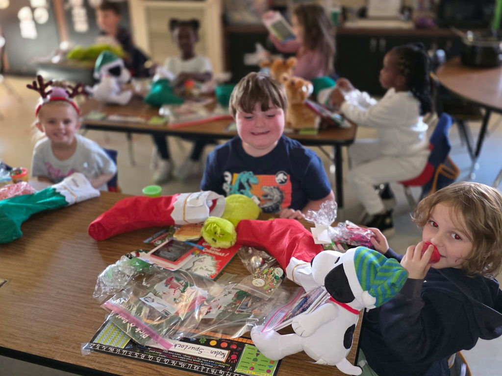 Mrs. Ariel Roberts' class receives books and toys for Christmas