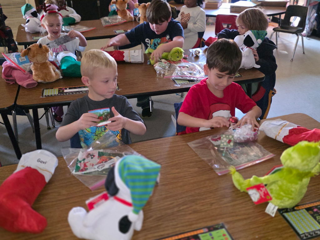 Mrs. Ariel Roberts' class receives books and toys for Christmas