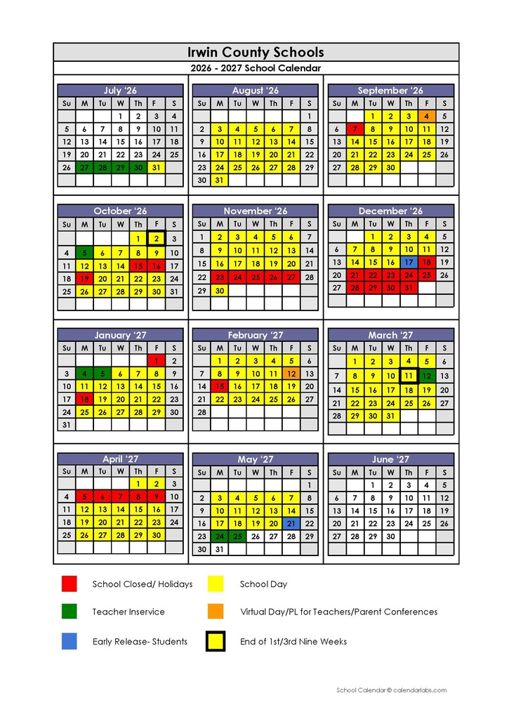Final FY27 ICSS Calendar