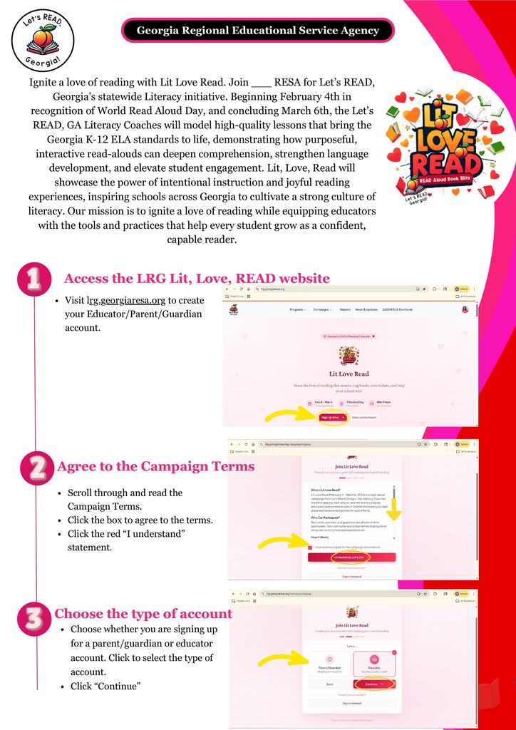 Signup for Lit Love Read