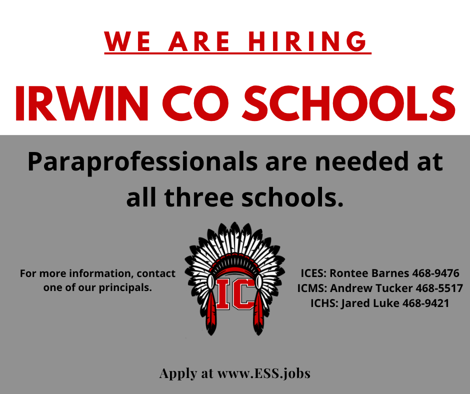 Paraprofessional needed at all 3 schools.