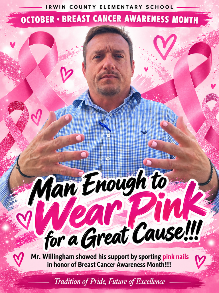 Mr. Willingham wears pink nails for a great cause