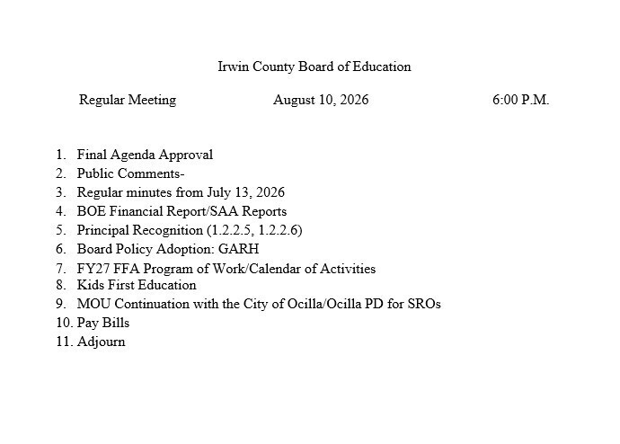 aug 10 agenda