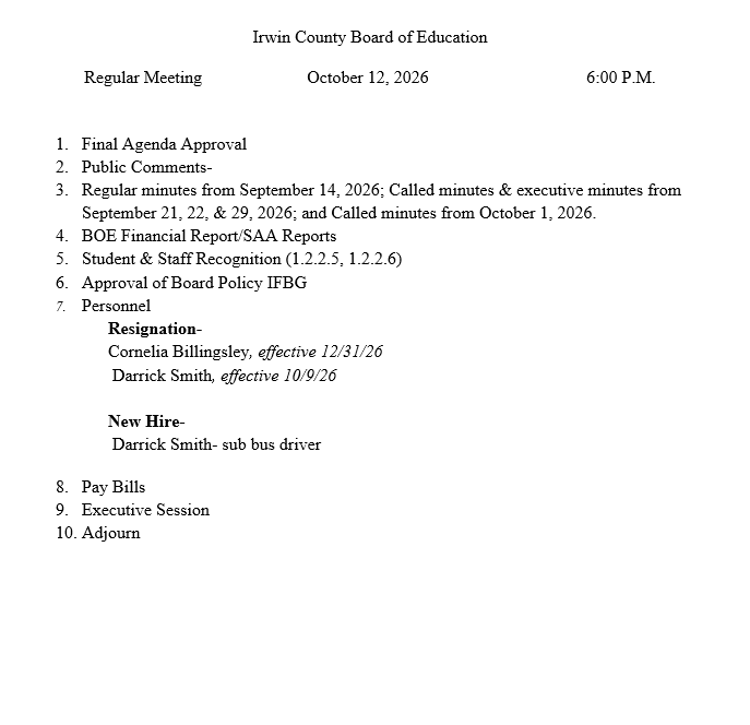 agenda