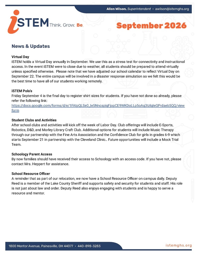 Sept Newsletter