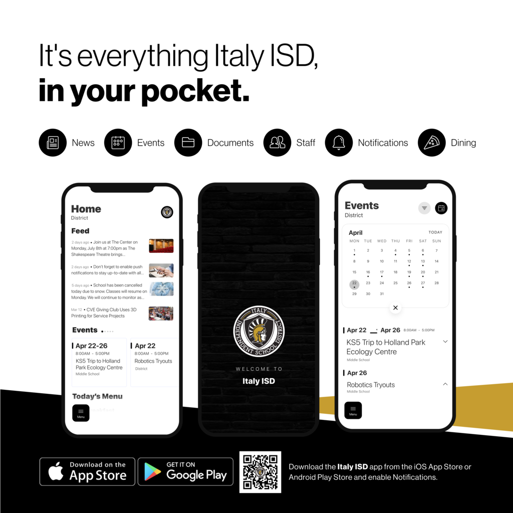 its everything Italy ISD, in your pocket flyer