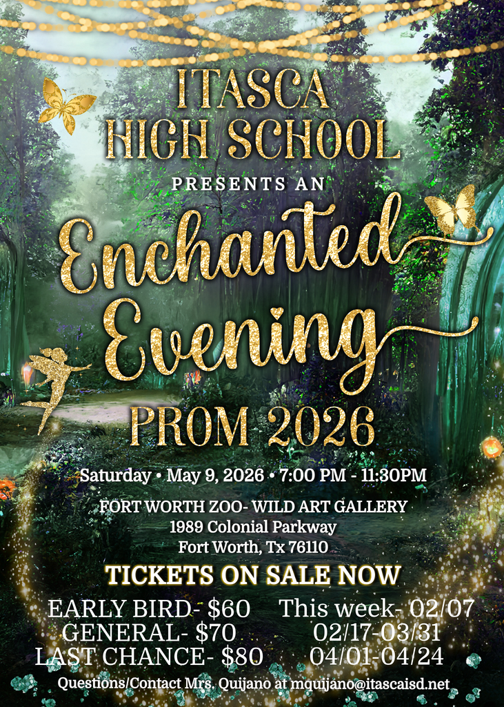 2026 Junior and Senior Prom- TICKETS ON SALE NOW! Dear Parents and Students, We are excited to share important information regarding Prom 2026, scheduled for Saturday, May 9. Please review the ticket pricing and deadlines carefully, as all dates are firm. To encourage early planning, prom tickets will be sold using tiered pricing: Early Bird Tickets: $60 Available now through Friday, February 7 General Admission: $70 Available Monday, February 17 through Monday, March 31 (Sales resume after the school break: 02/09–02/13) Last Chance Tickets: $80 Available Tuesday, April 1 through Thursday, April 24  Important date! April 24th is the final day to purchase prom tickets. No tickets will be sold after this date. This deadline is required because the venue and catering services need an official headcount at least 10 days in advance. Since catering is provided, we must submit final numbers on time to ensure proper accommodations for all attendees.