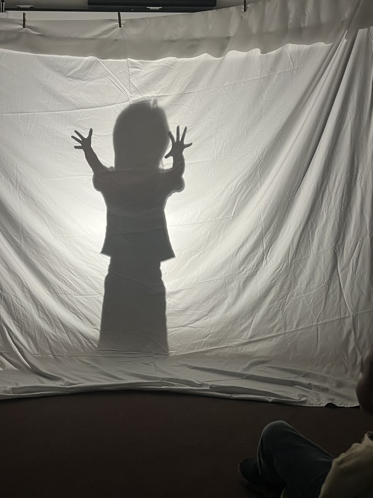 Caroline preschoolers playing guess our shadow