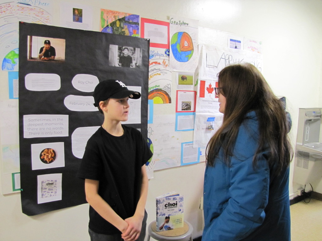 Students from Belle Sherman participating in the human rights wax museum