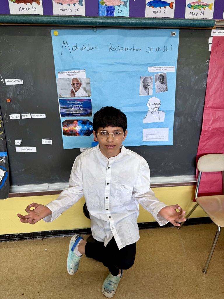 Students from Belle Sherman participating in the human rights wax museum