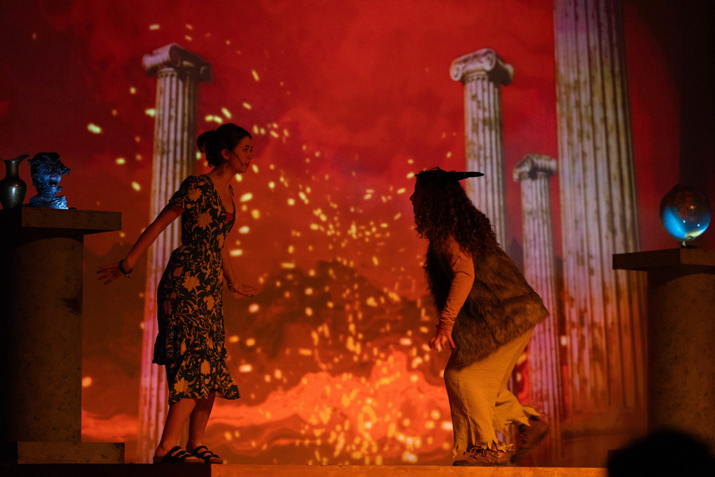 LACS students performing on stage in The Lightning Thief: The Percy Jackson musical