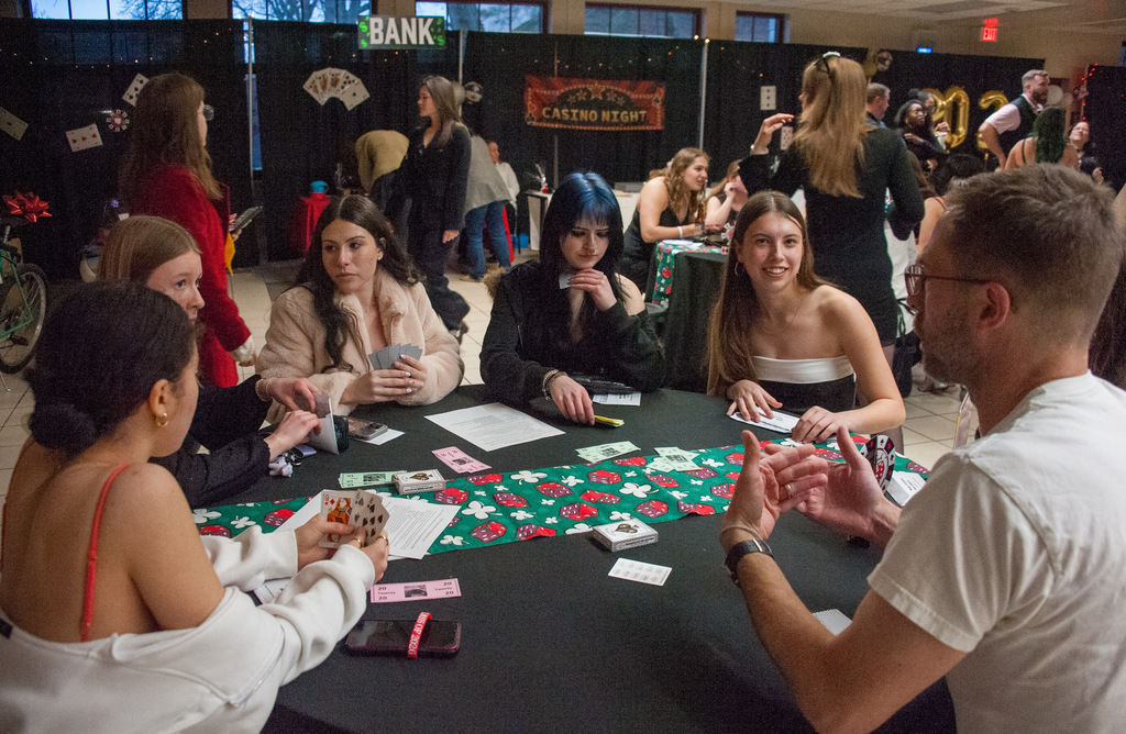 IHS students participating in Casino Night