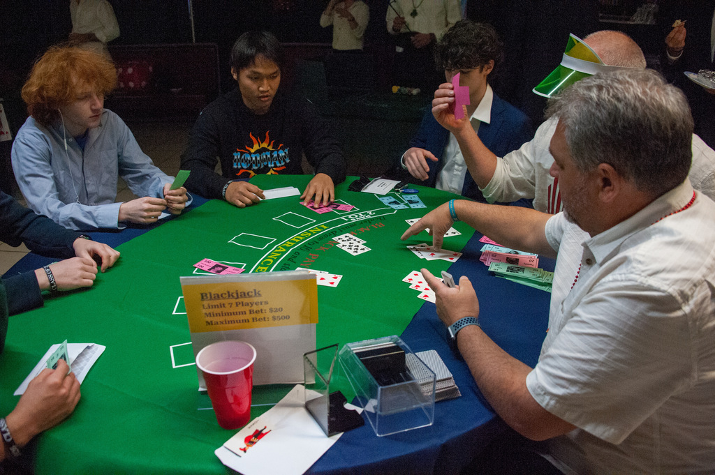 IHS students participating in Casino Night