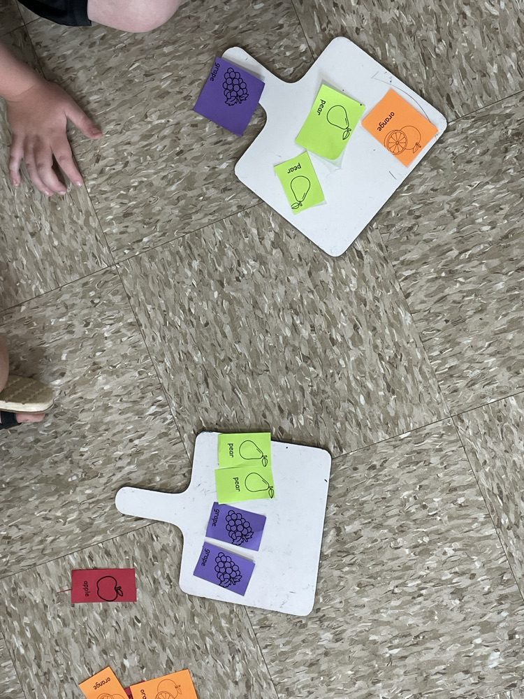 students practicing rhythm using fruit names