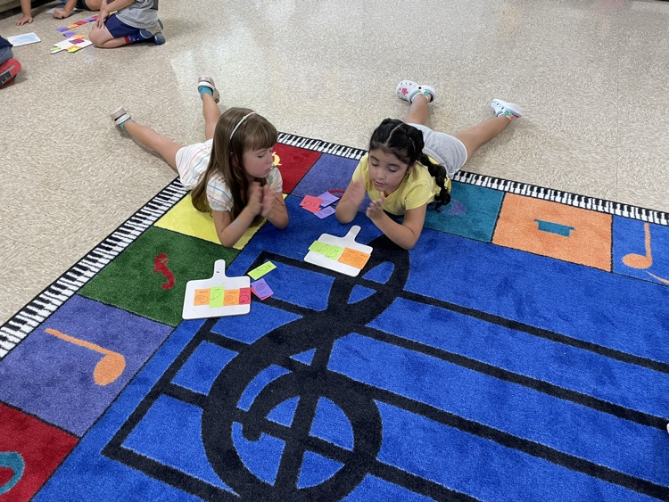students practicing rhythm using fruit names