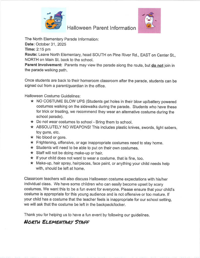 Halloween Parent Information