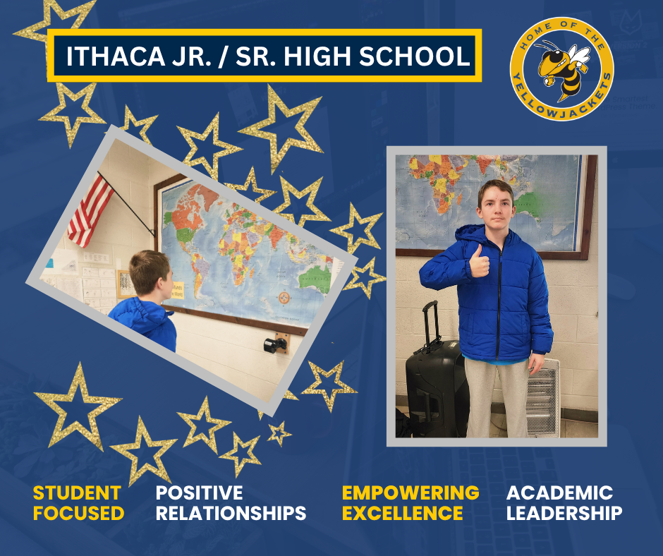 student viewing a map