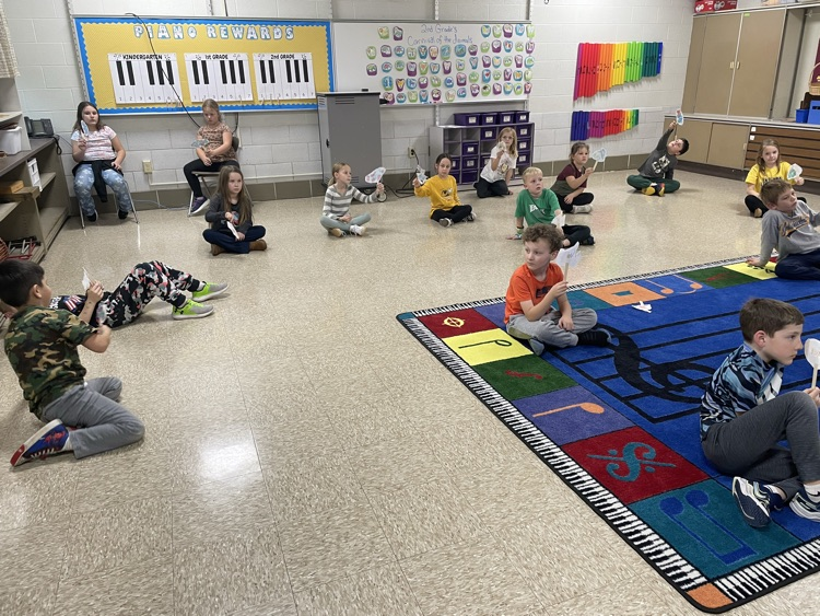 students sitting with fish