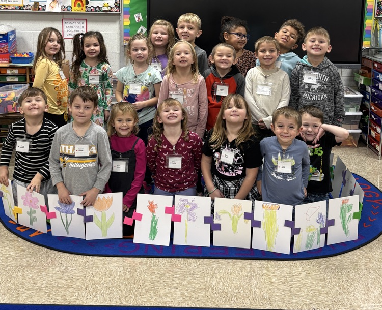 students in flower house