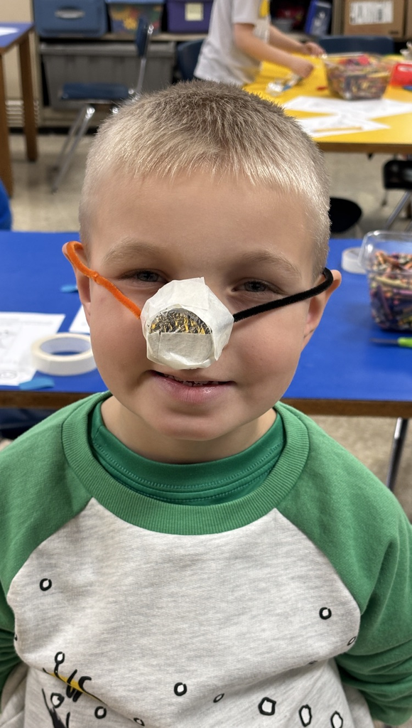 student with nose cover 