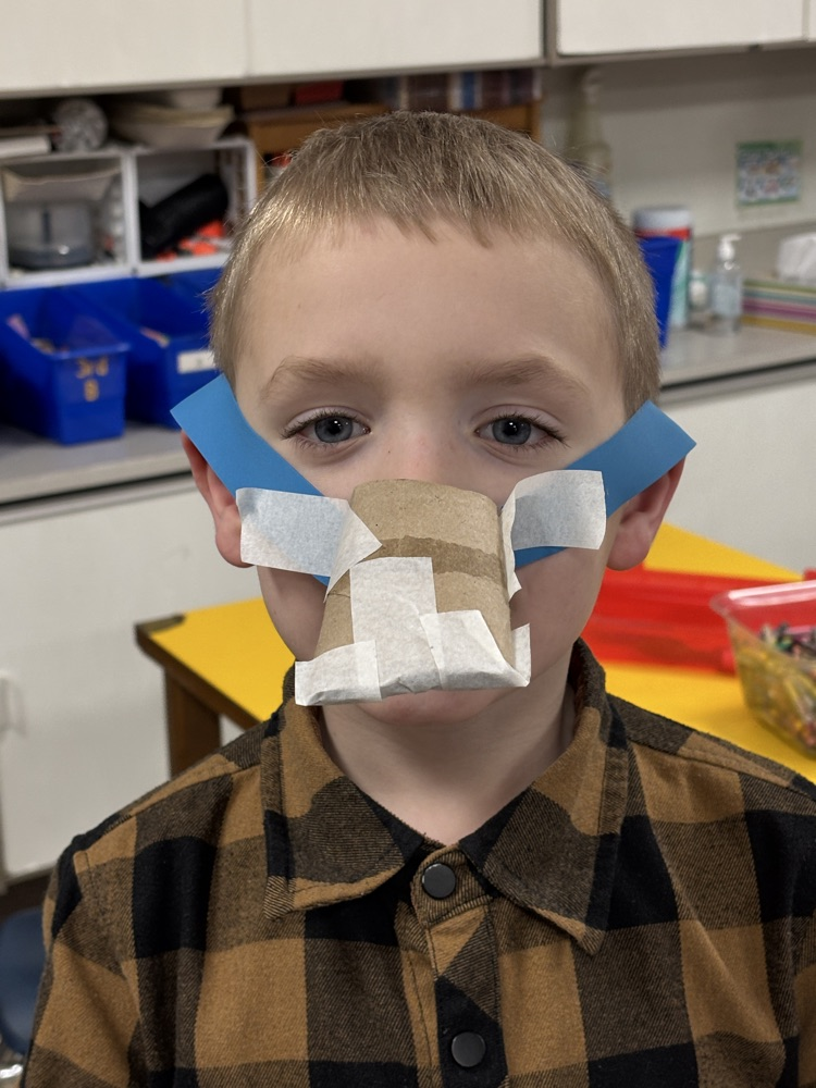 student with nose cover 