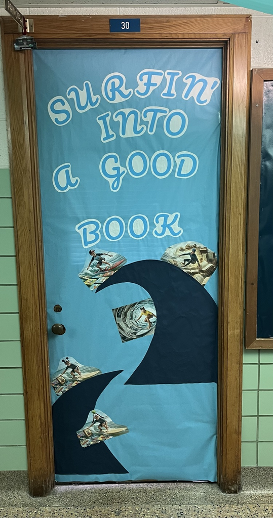 door with pictures of people surfing 