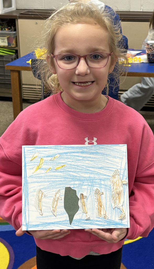 student with ocean picture