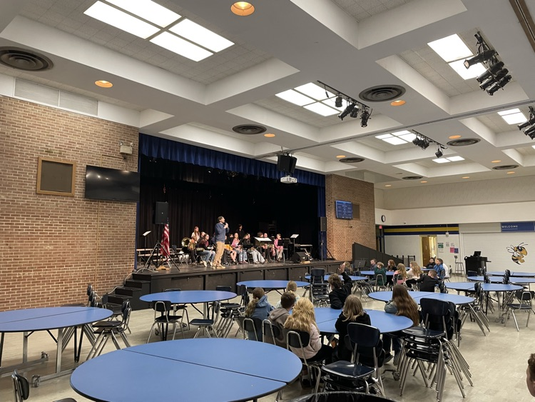 students watching a band
