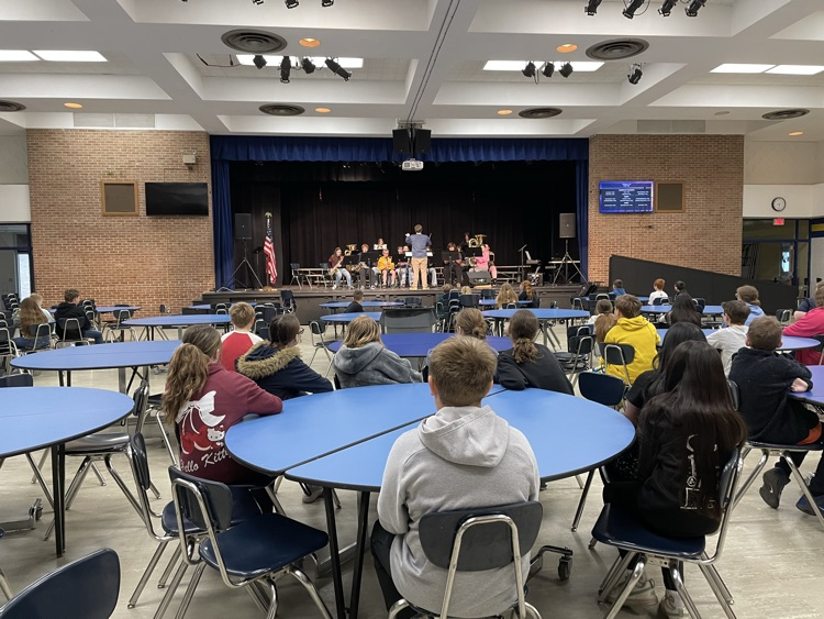 students watching a band