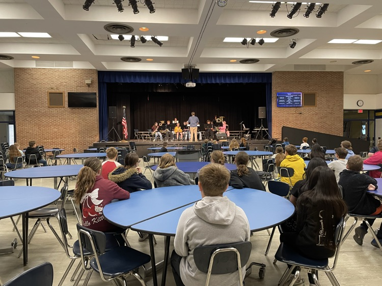 students watching a band