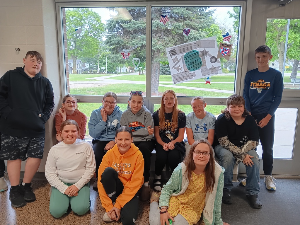 Students creating displays to honor veterans at Memorial Day