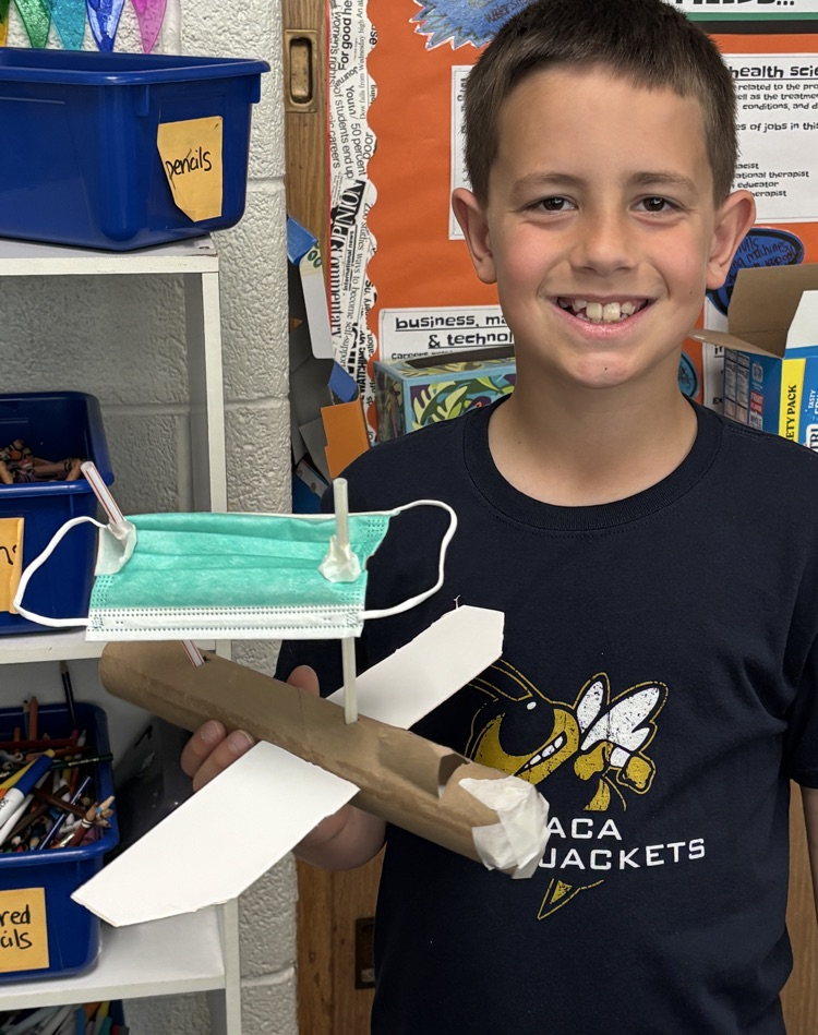 student with plane 